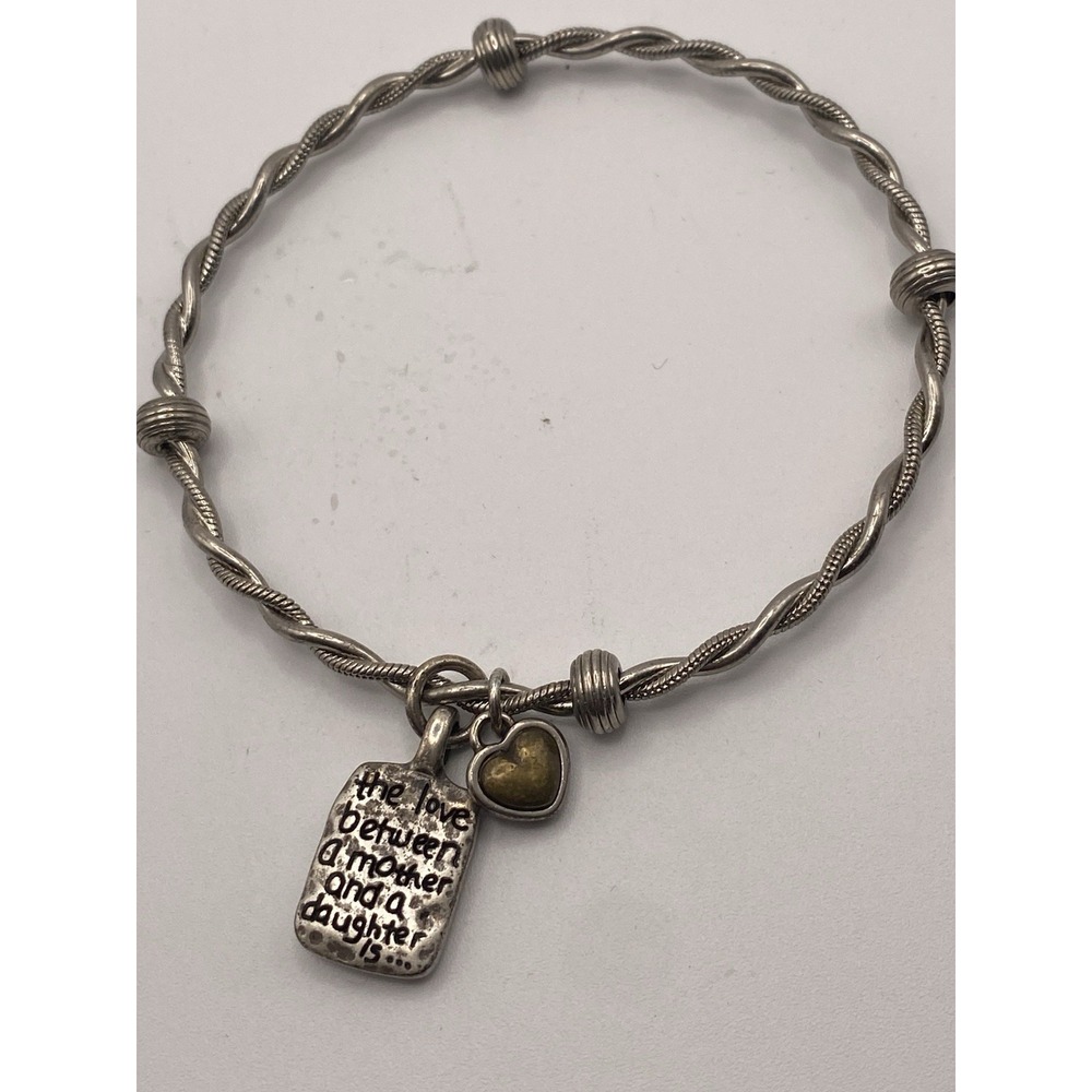 Brighton Art And Soul Mother And Daughter Bangle Bracelet Silver Plated Twisted
